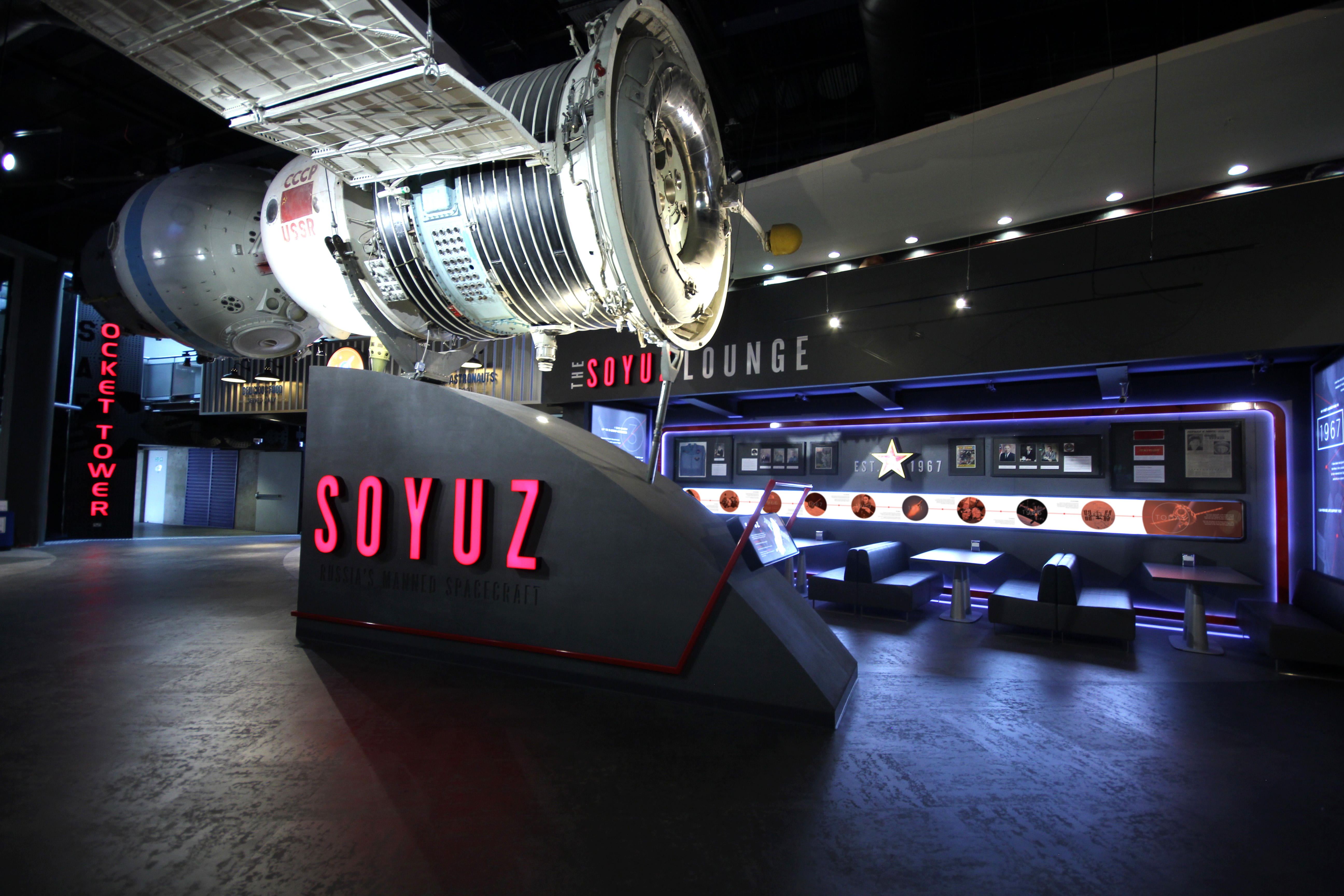The Soyuz Module on display at the National Space Centre.